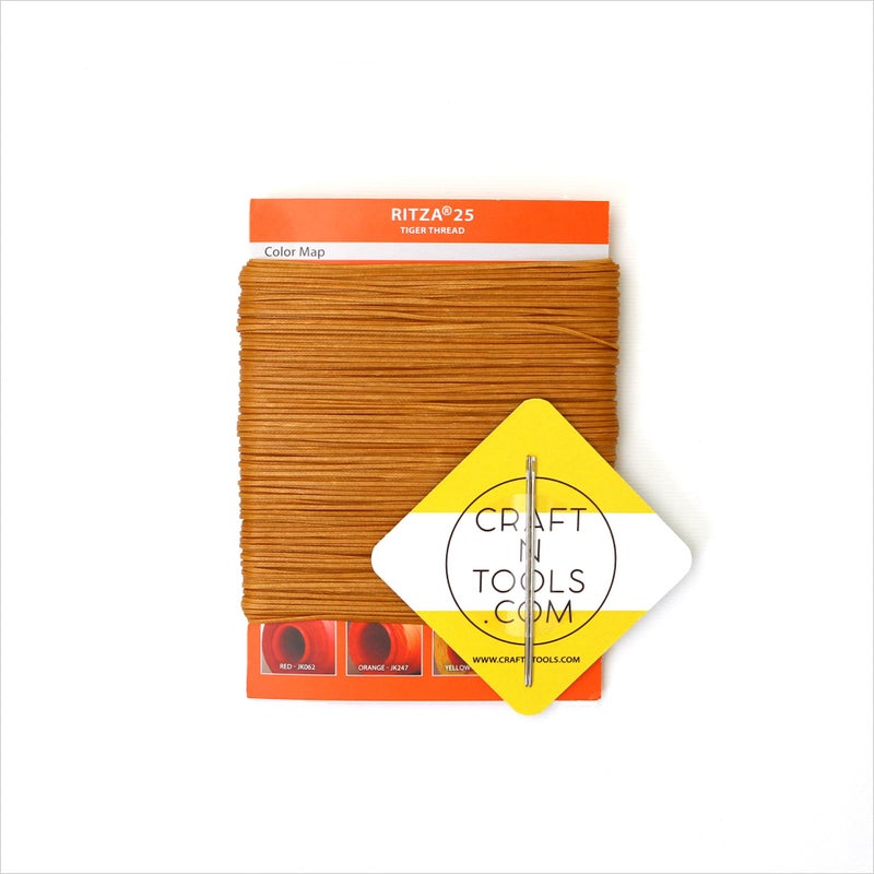 Ritza 25 Tiger Thread Colonial TAN 0.8mm RITZA 25 Tiger Waxed Polyester Thread for Leather Craft - Image 2